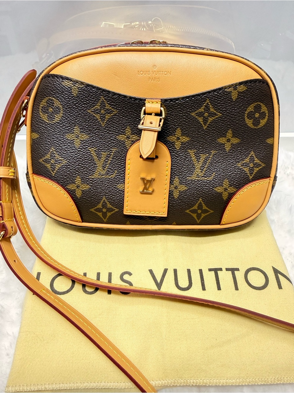 LOUIS VUITTON-Deauville Mini w/ Detachable Strap Monogram Canvas-Microchip EO:16
